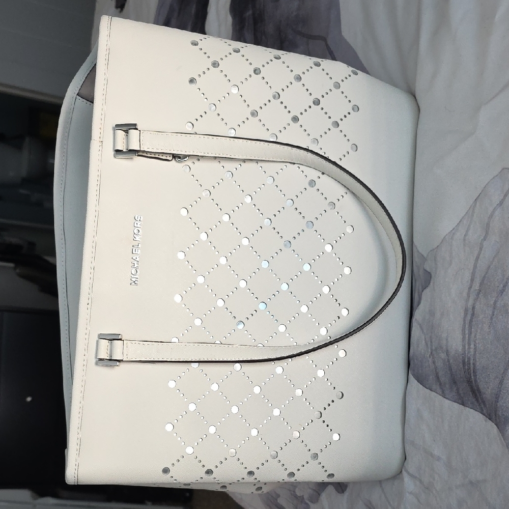 Michael Kors Cream Perforated Tote